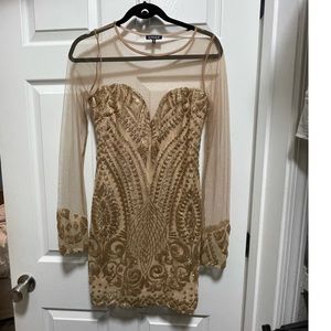 A.Peach sequin dress